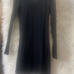Black Long Sleeve Mini Dress 