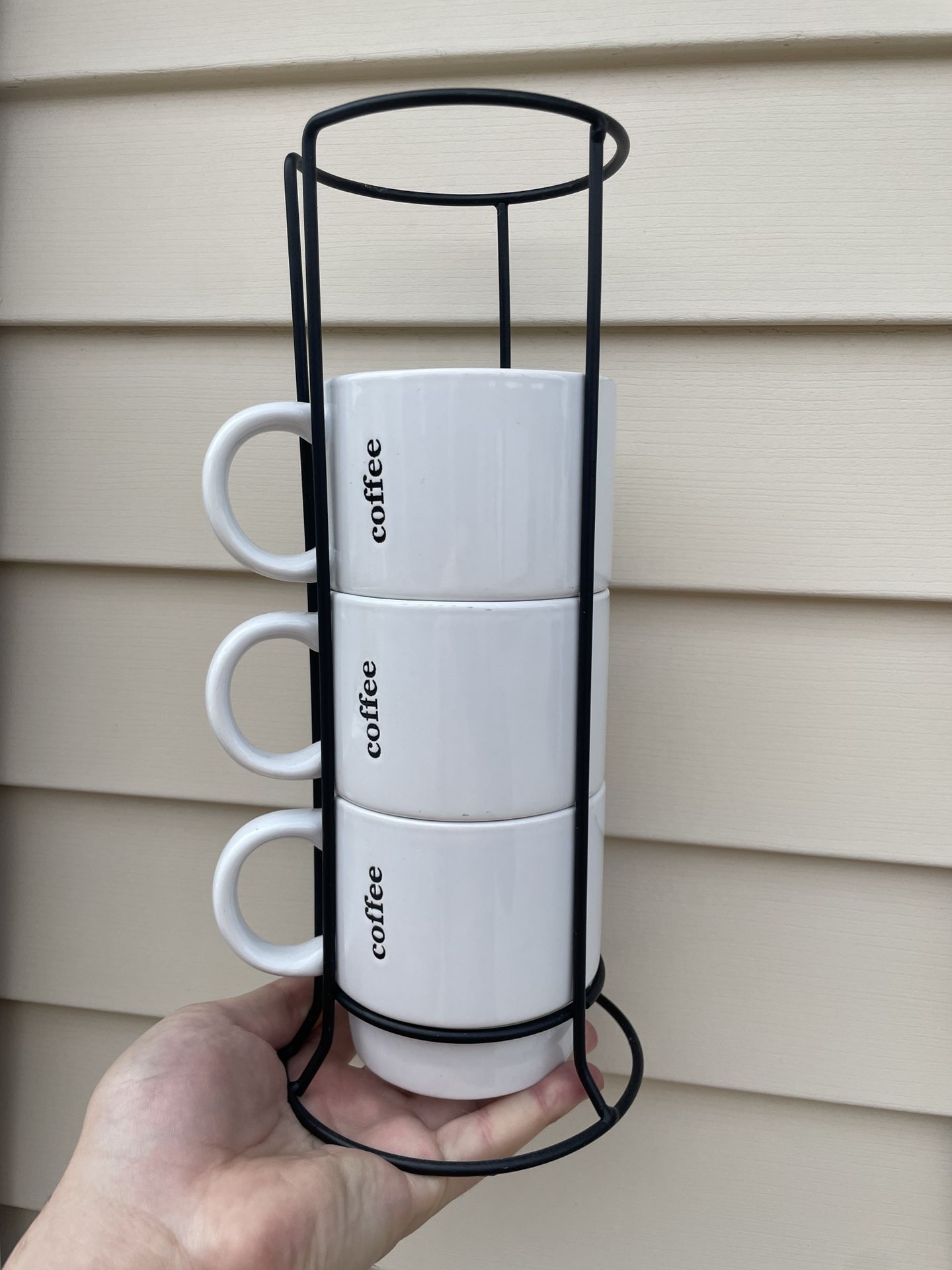 Coffee Cups + Holder