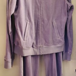Style & Company Lavender Velveteen Zippered Jacket/Pants - M