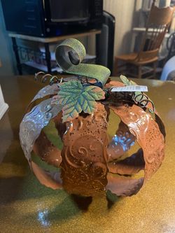 Metal Pumpkin Fall Decoration