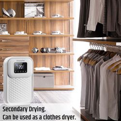 ChameTek Quiet Dehumidifier with Drain Hose for Bedroom Bathroom Basements Garage RV Smart Shut Off 80 OZ 530 Sq.Ft Dual-core Power and Small Space