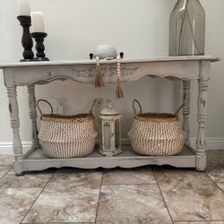 French Country Distressed Console Table
