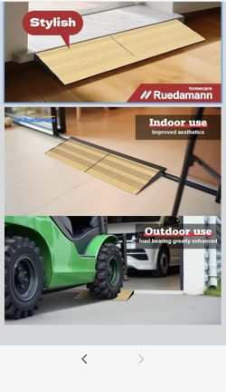 2" Rise Modular Threshold Ramp for Doorways, 2200 lbs Capacity, Warm Light Wood Grain Door Threshold Ramp, Aluminum Non-Slip Door Ramps for Wheelchair