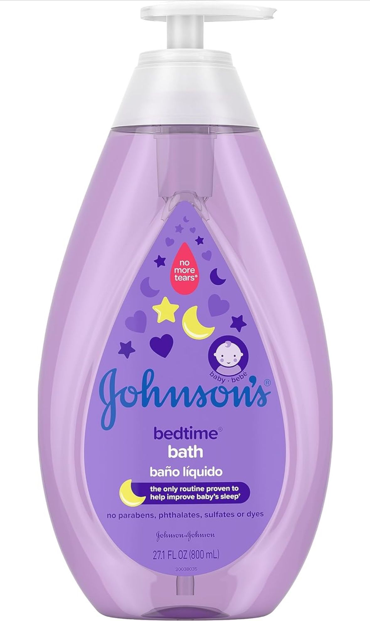 Johnson's Bedtime Baby Bath with Soothing NaturalCalm Aromas, Hypoallergenic & Tear Free Formula, 27.1 fl. oz