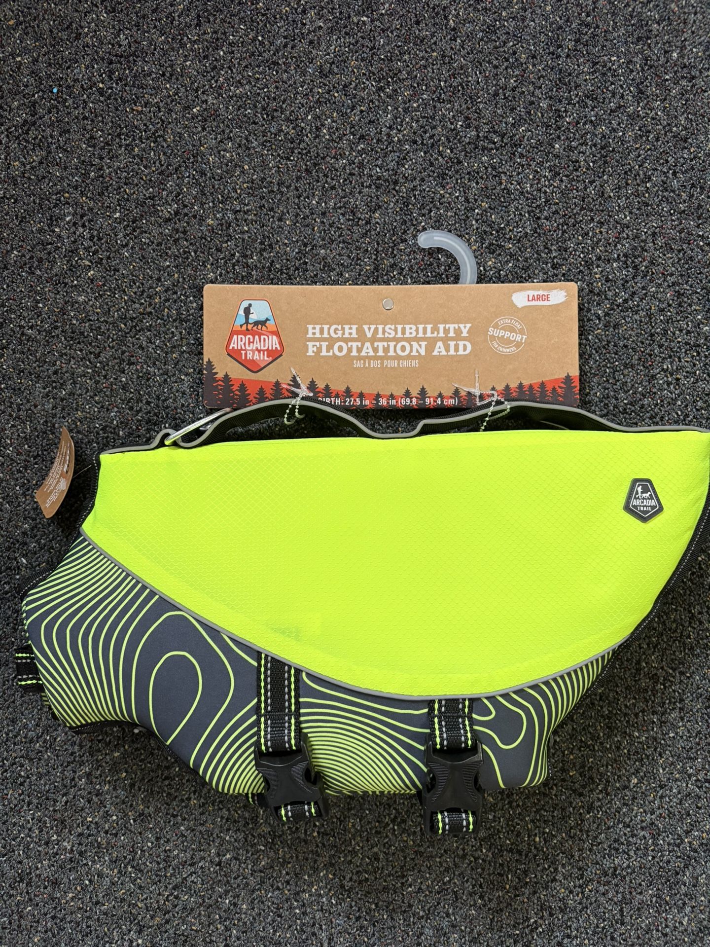 Large Dog Life Jacket. High Visibility.