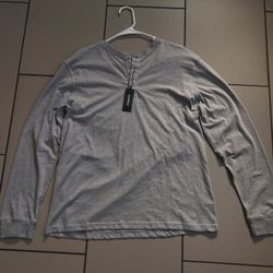 Express Grey Henley Long Sleeve