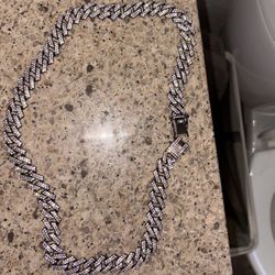 Moisinite 8mm 925 Sterling Silver Cuban Link Chain