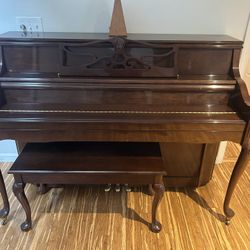 Charles R Walter Standing Piano And Bench