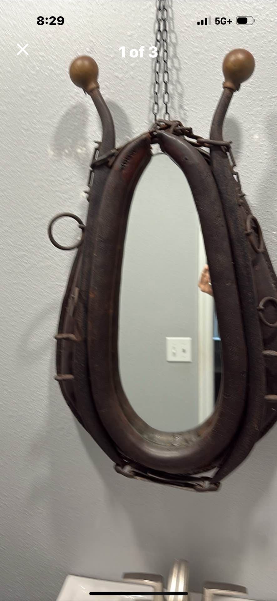 Repurposed Horse Collar Mirror