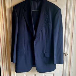Men’s Navy Blue Striped Suit 