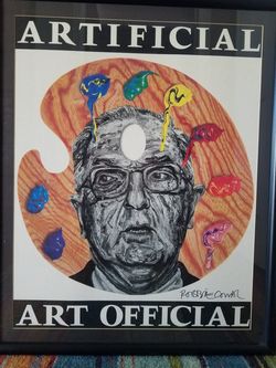Robbie Canol framed poster art; Artificial Art Official. Excellent condition.