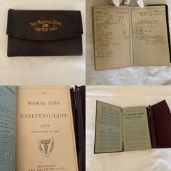 Medical Physician’s Visit Log, 1891. The Medical News Copyright 1890