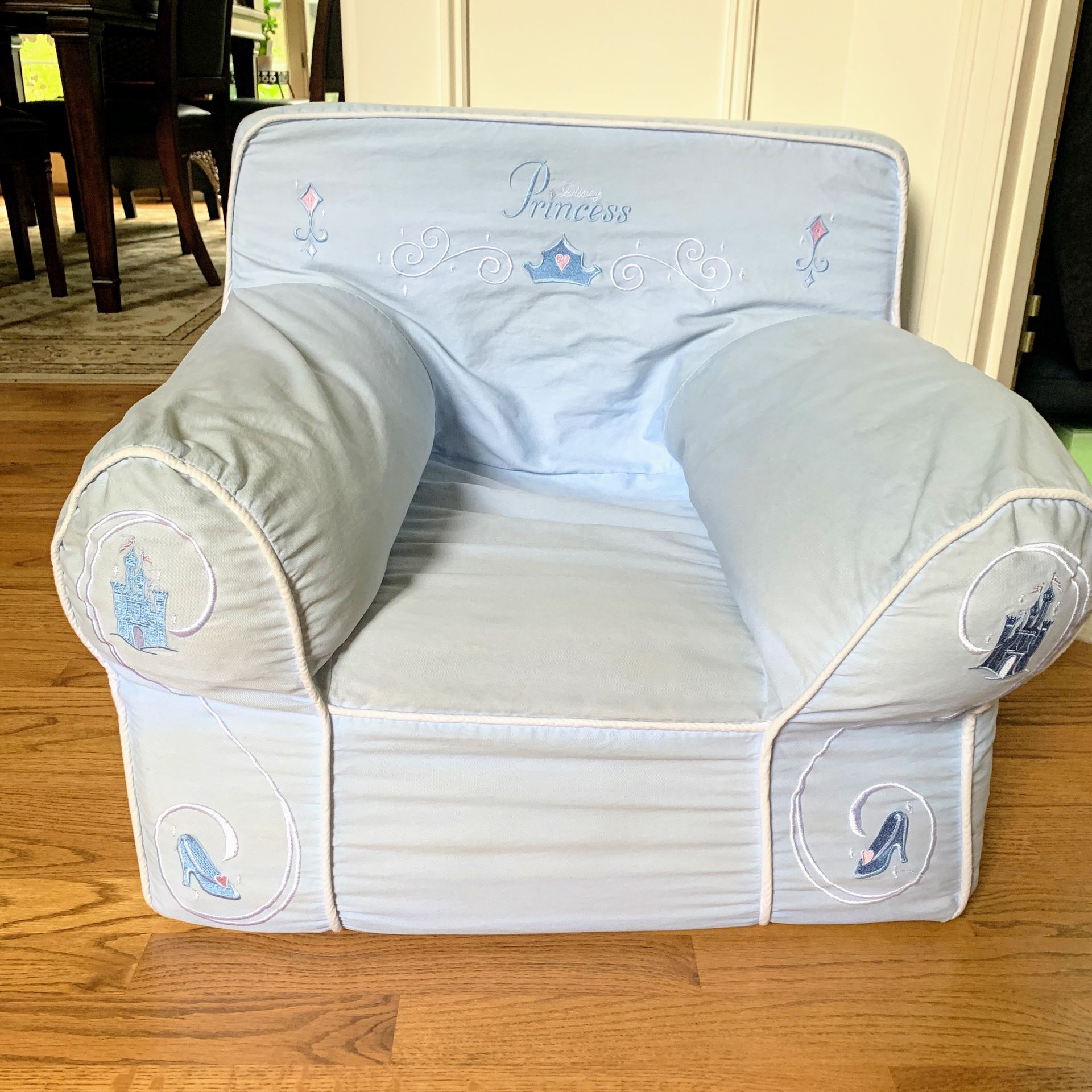 Disney Princess Slipcover Chair Blue Cinderella Castle 
