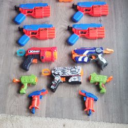 10 Nerf Guns And Miscellaneous Bullets