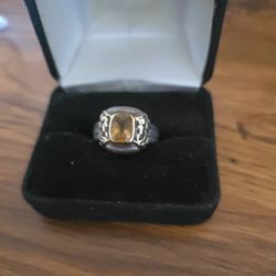 STERLING SILVER RING WITH TOPAZ STONE FROM MACY'S