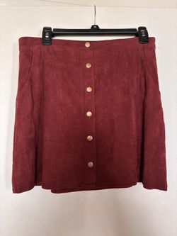 Burgundy Suede Skirt
