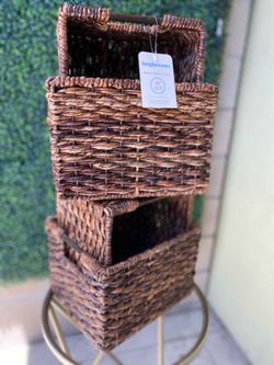 4 x brightroom 11” woven abaca crate for storage or display