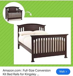 Full Size Wood Conversion Kit Bed Rails for Kingsley & Centennial Cribs Comes with crib mattress $100