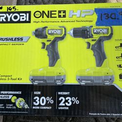Ryobi ONE+ HP 18V Brushless Cordless Compact 1/2 in. Drill and Impact Driver Kit (NEW) (PSBCK01K)