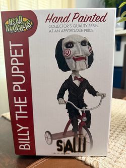 NECA Head Knockers SAW Billy The Puppet on Tricycle Hand-Painted Resin Figure