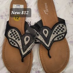 Black/sliver Flip Flops 