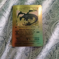 Gold Shining Charizard Pokemon Card