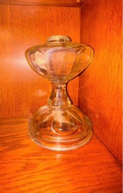 Vintage Clear Glass Oil Lamp Base
