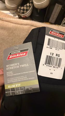 Black Dickies women stretch twill. Mid rise boot cut  size 12 RG