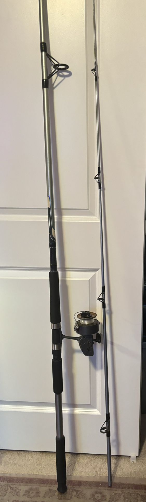 Quantum Blue Runner 12” Rod 2 Piece Fast medium Line Weight 15-25lbs With Large Reel 