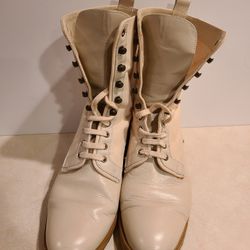 Ladies Leather/ Canvas Lace-up Boots Size 10