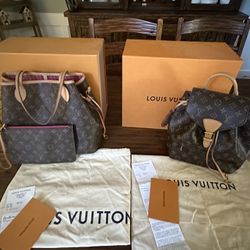 Louis Vuitton Montsouris PM and Neverfall MM for Sale.