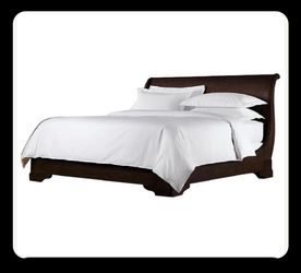 Restoration Hardware RH Marston Queen Sleigh Bed Frame Color : Black Cherry in Wood