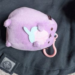 Pusheen purple tulip plushie keychain