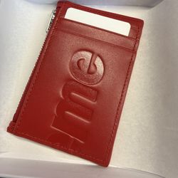 Supreme Leather Card Holder Red