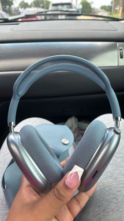 Blue AirPod maxes