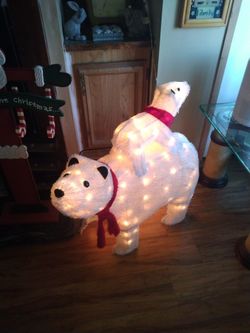 Vtg Christmas Light Up Polar Bears