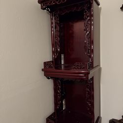 Wood shelving antique with drawer