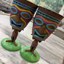 15 Footed Tiki cups And 15” Platter