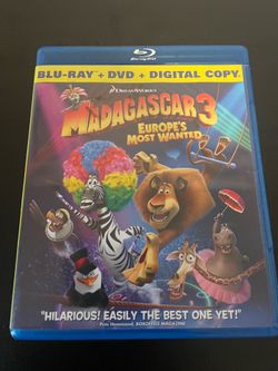 Madagascar 3 Blu-Ray DVD Digital copy
