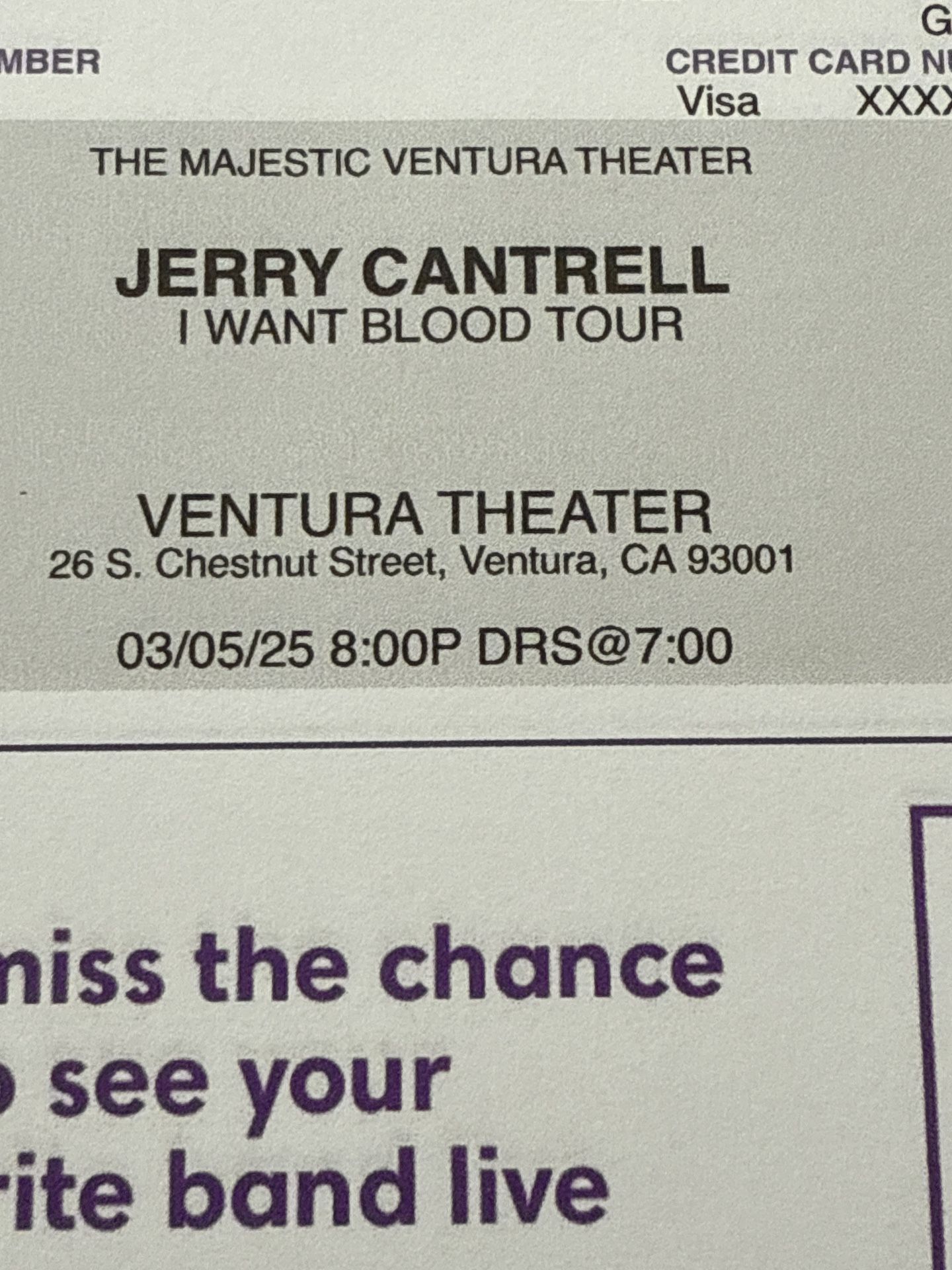 Jerry Cantrell (from Alice In Chains) Concert tickets