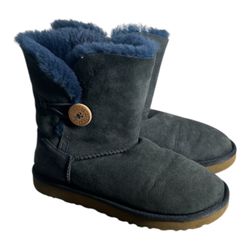 UGG Bailey Button Short Boots – Navy Blue – Women’s Size 8