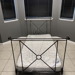 Twin Metal Bed Frame With New Mattress 