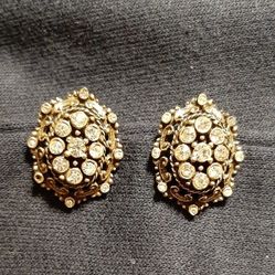 Victorian clipback earrings intricate design.