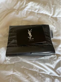 Yves Saint Laurent YSL Beauty Black Makeup Bag Clutch Faux Leather NEW