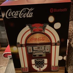 Coca Cola Jukebox Bluetooth Speaker with FM Radio, LED Lights,