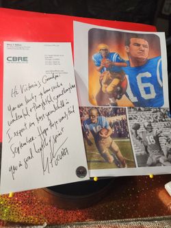 1967 UCLA Heisman Trophy Winner Gary Beban signed autographed Hand written Note W/COA
