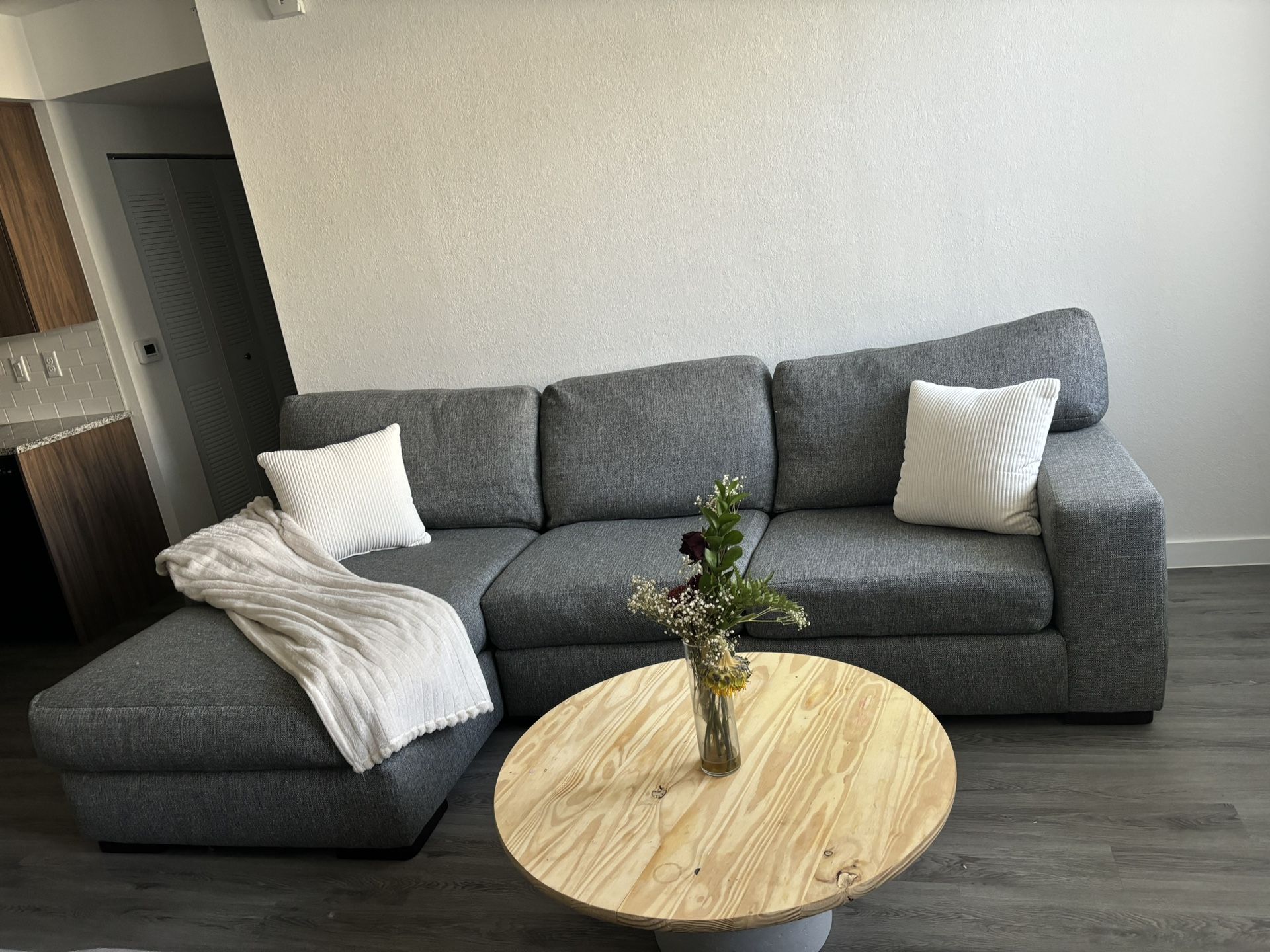 Free Delivery - Gray Sectional Sofa/Couch