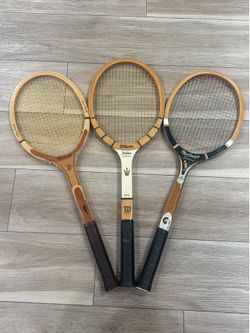 Wilson Jack Kramer Wooden Tennis Racquets, 3 Wood Racquet Set
