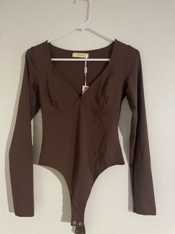 Qinsen Brown Bodysuit