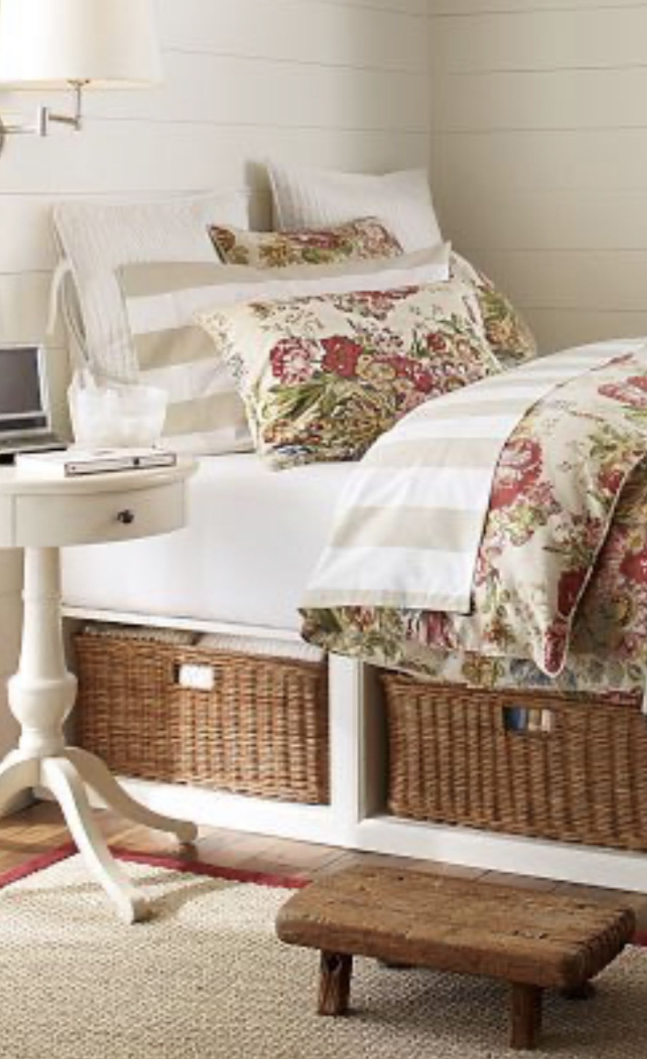 Pottery Barn Stratton Storage Platform Bed with Baskets ~ Twin